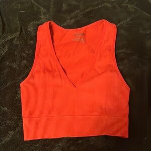 Garage Women's Red Ribbed Crop Top